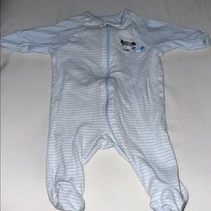 Wonder Nation Light Blue Striped Footie